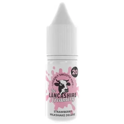 Lancashire Creamery Strawberry Milkshake Deluxe 10ml Nic Salt - Nic Salt Strength#5mg>10mg>20mg