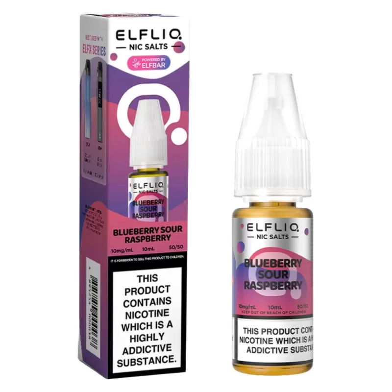 Blueberry Sour Raspberry Nic Salt E-Liquid by Elf Bar Elfliq (10ml) - 10mg