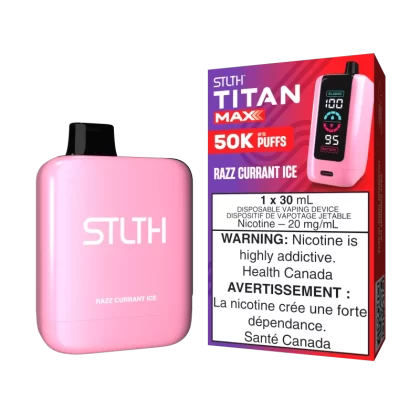 STLTH TITAN MAX - Razz Currant Ice - 20 mg/mL (wholeseller) - Excise ON, 20 mg/mL - ON