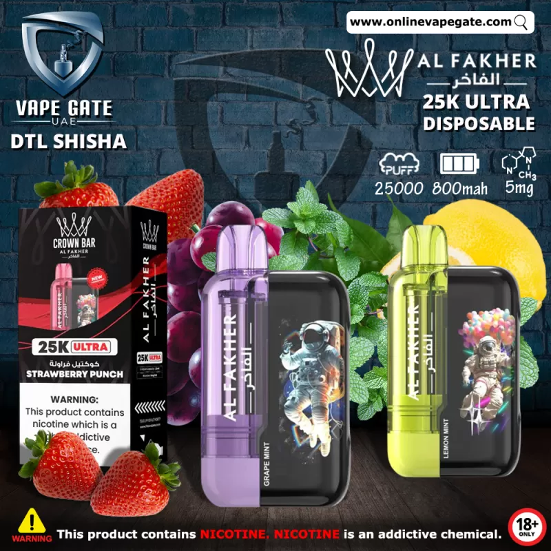 Al Fakher - 25K Ultra Disposable Vape (25,000 Puffs) - Grape Mint / 5 mg