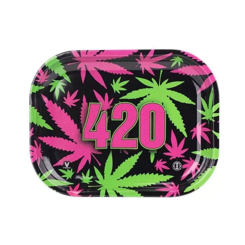 420 Retro Metal Mini Rolling Tray – 7in - Size#Small>Medium