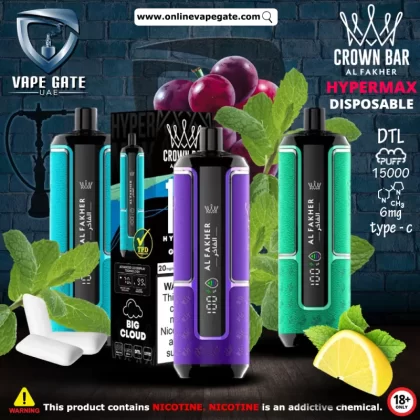 Al Fakher - Crown Bar Hypermax Disposable Vape (15,000 Puffs) - Lush Ice / 6 mg