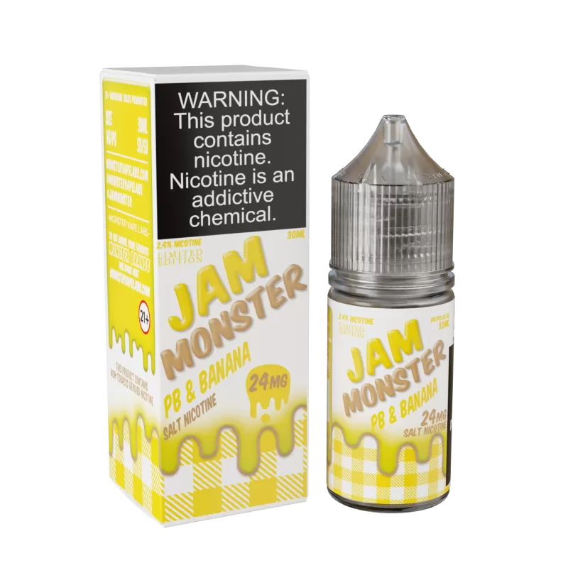 Jam Monster Salt - PB & Banana - 30ML E-Liquid - 24MG