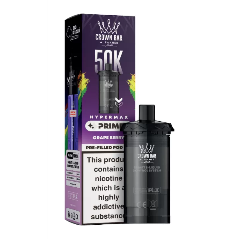 Al Fakher Hypermax Prime 50K Prefilled Pods Grape Berry - 20mg