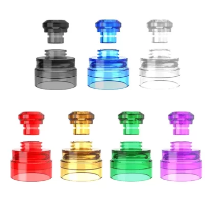 Yachtvape Claymore RDA Cap with Drip Tip - Choose Colour#Amber>Black>Blue>Clear>Green>Purple>Red