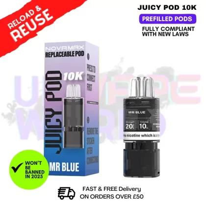 Mr Blue Juicy Pod 10K Replacement Pod 12ML – £2.99