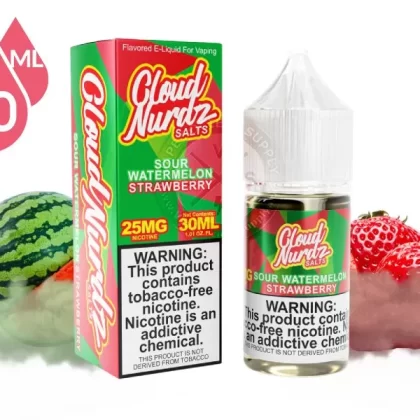 Sour Watermelon Strawberry by Cloud Nurdz Salts 30ml