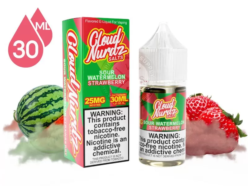 Sour Watermelon Strawberry by Cloud Nurdz Salts 30ml