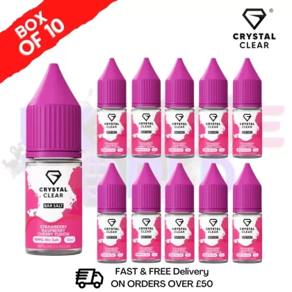 Strawberry Raspberry Cherry Fusion Crystal Clear Nic Salt Box Of 10 – Only £17.99