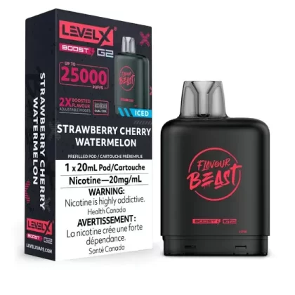 LEVEL X FLAVOUR BEAST BOOST POD 20ML – STRAWBERRY CHERRY WATERMELON