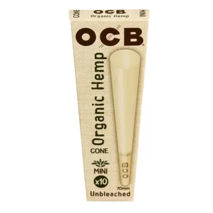 OCB Unbleached Organic Hemp Cones - Size#1 1/4 (6 Pack)>78mm (8 Pack)>Mini (10 Pack)>King (3 Pack)