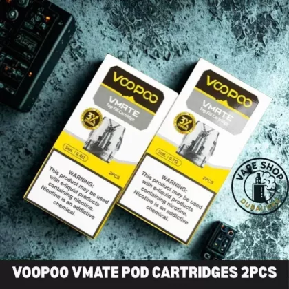 VOOPOO Vmate Pod Cartridges 2pcs Pack In UAE - 0.4Ω 3ml (Top Fill RDL), 0.7Ω 3ml (Top Fill MTL)