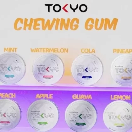 Tokyo Nicotine Gum – 2mg (40 Pieces) - Flavors#Apple>Cola>Guava>Lemon>Mint>Peach>Pineapple>Watermelon (1396DA)