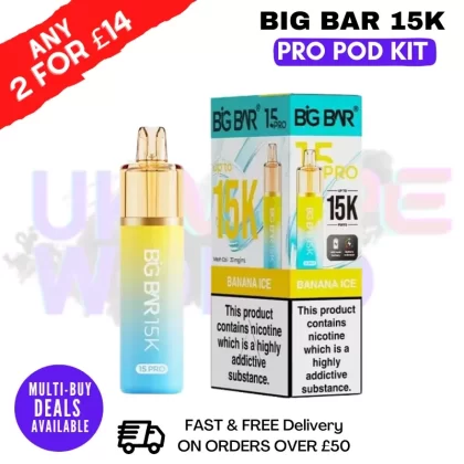 Banana Ice Big Bar 15K Prefilled Pod Kit – £7.89