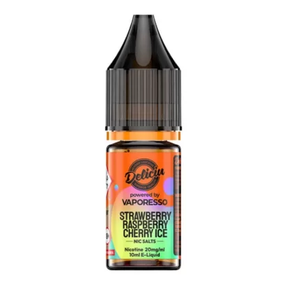 Strawberry Raspberry Cherry Ice Nic Salt E-Liquid by Deliciu (10ml)