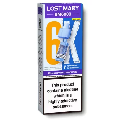 Blackcurrant Lemonade BM6000 Refill Pods by Lost Mary - Ecigarettedirect Co