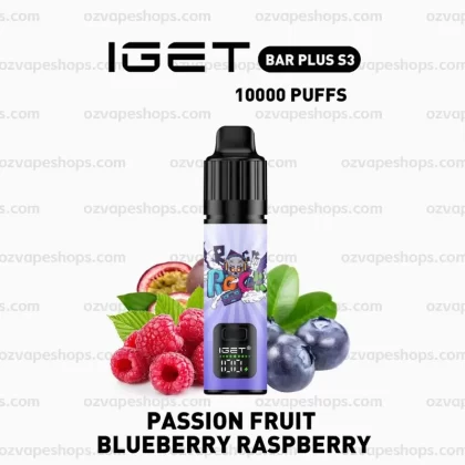 IGET Bar Plus S3 Kit – Passion Fruit Blueberry Raspberry - Ozvapeone (CB705C)
