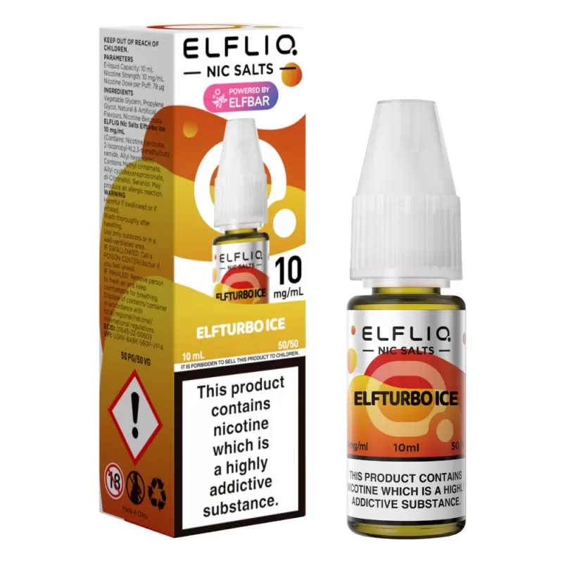 Elfturbo Ice Nic Salt E-Liquid by Elf Bar Elfliq (10ml) - 5mg