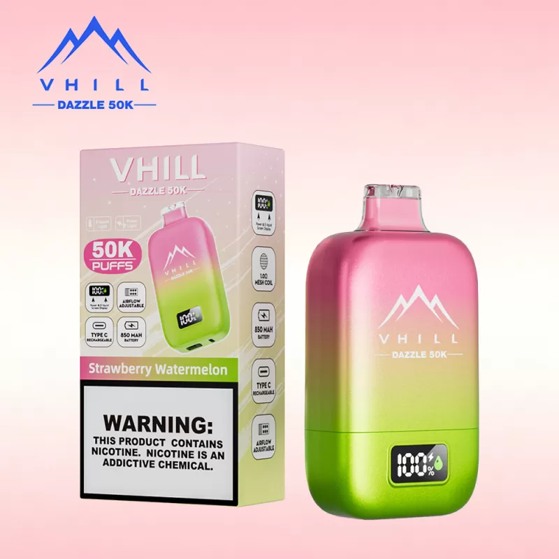 VHILL DAZZLE 50000 50K Puffs Airflow Ajustable Rechargeable LED Display Disposable Vape EU Warehouse - Vapeq10 - Image 2