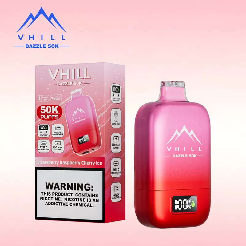 VHILL DAZZLE 50000 50K Puffs Airflow Ajustable Rechargeable LED Display Disposable Vape EU Warehouse - Vapeq10 - Image 3