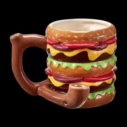 Double Cheeseburger Ceramic Pipe Mug - Ejuicewarehouse