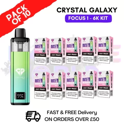 Juicy Peach Crystal Galaxy Focus 6K Kits Box Of 10