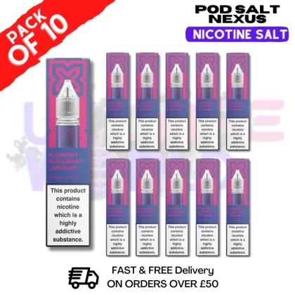 Blue Black Lemonade Pod Salt Nexus Nic Salt Box Of 10