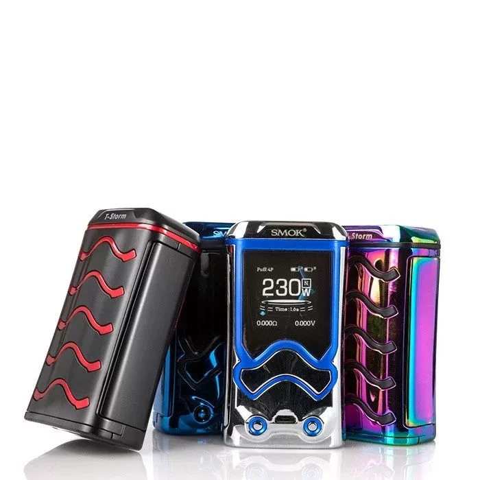 Smok Tech T-Storm 230W Box Mod - Color#Gold>Blue>Chrome