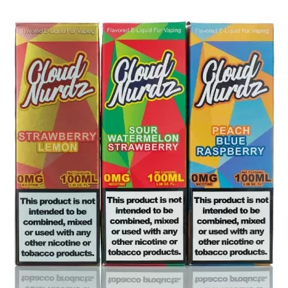 Cloud Nurdz E-Liquid - No Nicotine Vape Juice - 100ml - Sour Watermelon Strawberry