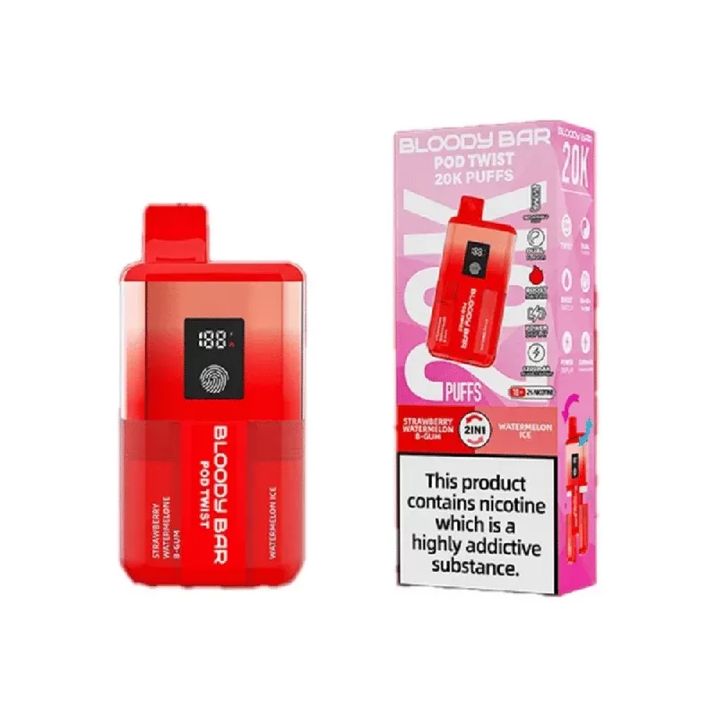 Bloody Bar 20K Prefilled Pod Kit Strawberry Watermelon B-gum / Watermelon Ice - Nicotine Strength#20mg (E60761)