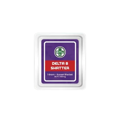 ATLRx Delta 8 THC Shatter (1g) - strain#Biscotti>Sour Deisel>Sunset Sherbet>Unflavored