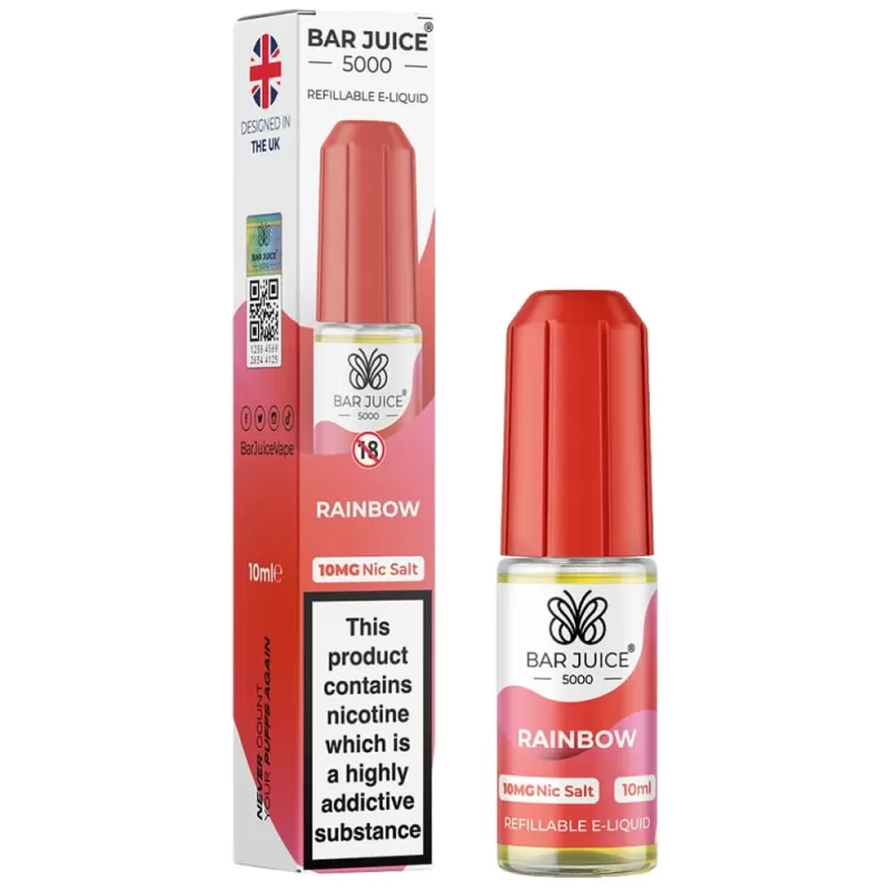 Rainbow Nic Salt E-Liquid by Bar Juice 5000 (10ml) - 10mg