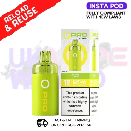 20MG Lemon Lime Insta O Pro Refil Pack (12ML)