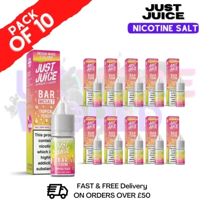 Tropical Peach Just Juice Nic Salt Box Of 10 – ONLY £17.99