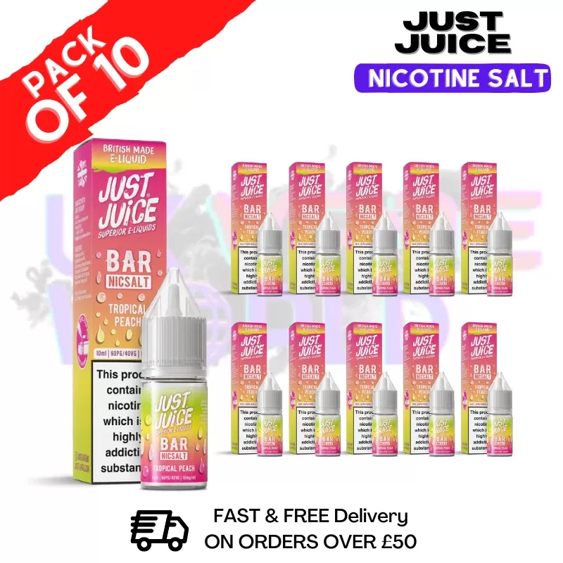Tropical Peach Just Juice Nic Salt Box Of 10 – ONLY £17.99