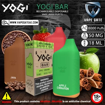 YOGI BAR RECHARGEABLE DISPOSABLE VAPE (8000 PUFFS) - 50 mg / Java