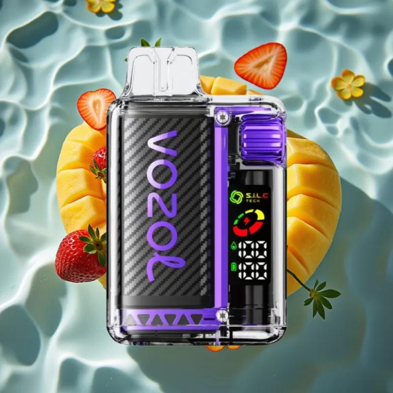 VOZOL Vista 20000 Puffs Strawberry Mango Disposable Vape with 650mAh Rechargeable Battery, 2% Nicotine, OLED Screen & Dual Mesh Coil - Bangvapeaustralia