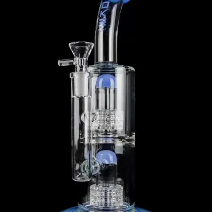Toke Tech Double Matrix Perc Bong - Color#Milky Blue>Black>White