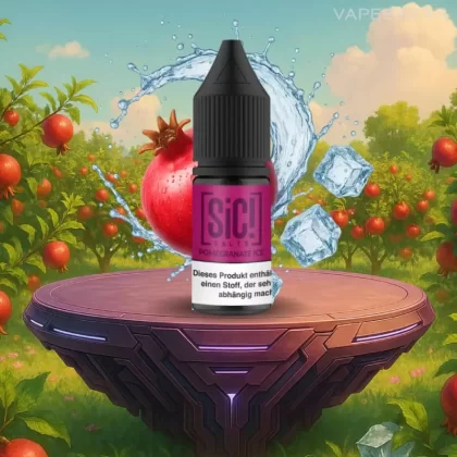 SiC! Nikotinsalz Liquid – Pomegranate Ice 20mg/ml Nikotin - SIC! SALTS / Ice / Granatapfel / 20mg/ml / Glycerin / Nikotinsalz / Aromen / Propylenglykol / pflanzliches Glycerin