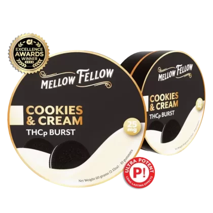 Mellow Fellow THCp Bursts Edibles – Cookies & Cream – 25mg - Ejuicewarehouse