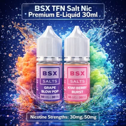 BSX TFN Salt Nic Premium E-Liquid 30ml - Strawberry Watermelon Bubblegum / 30mg