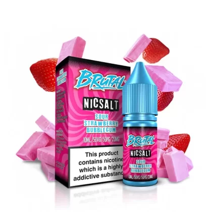 Just Juice Sour Strawberry Bubblegum Brutal Nic Salt E-Liquid - 20mg