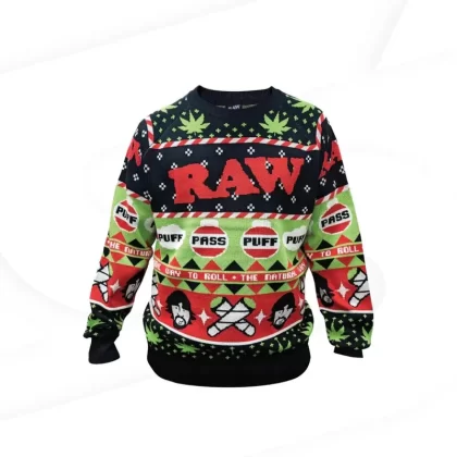 Raw Ugly Christmas Sweater Green/Black/Red