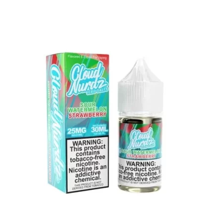 Sour Watermelon Strawberry Iced by Cloud Nurdz TFN Salts 30mL - 50MG