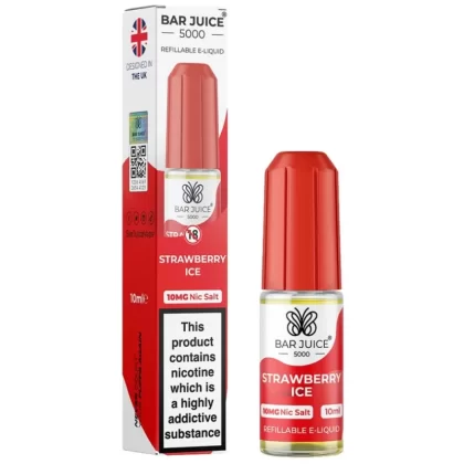 Strawberry Ice Nic Salt E-Liquid by Bar Juice 5000 (10ml) - 10mg
