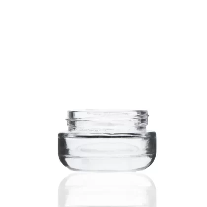 Glass Jars | Rounded Base 53/400 Thread | 1oz – Clear – Various Counts