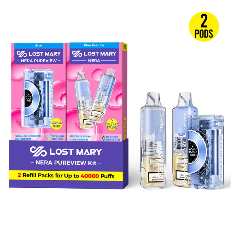 Lost Mary NERA PUREVIEW 40K Disposable KIT - 40,000 Puffs - Watermelon Ice | Red - Image 2
