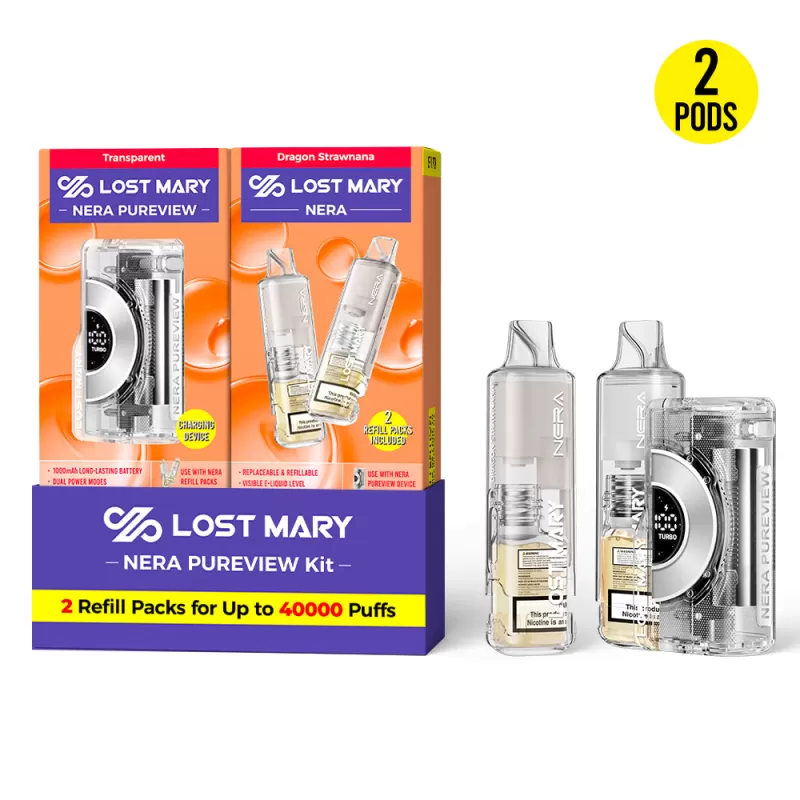 Lost Mary NERA PUREVIEW 40K Disposable KIT - 40,000 Puffs - Watermelon Ice | Red - Image 3
