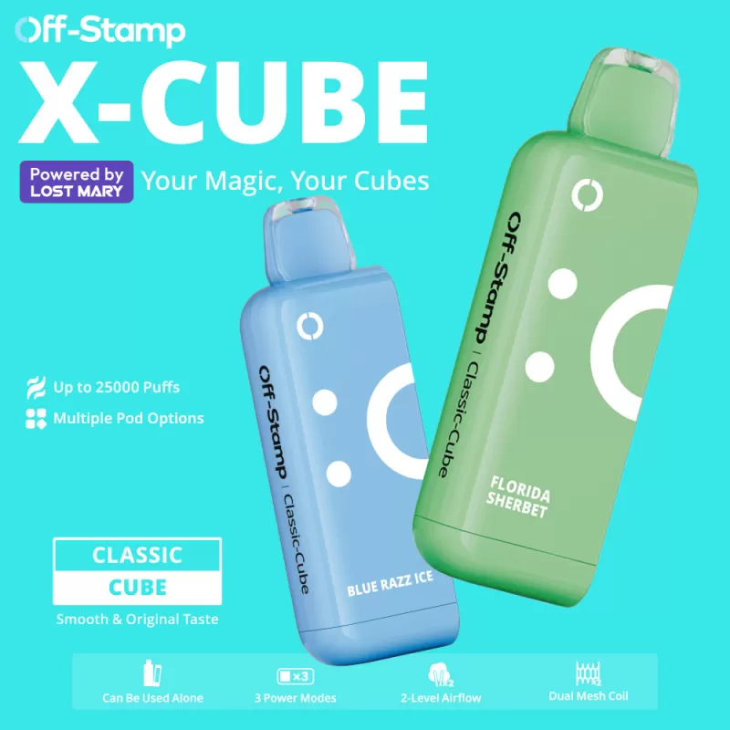 Made in Indonesia | X-CUBE Classic Cube 25K Disposable POD – 25000 Puffs - Blue Razz Ice