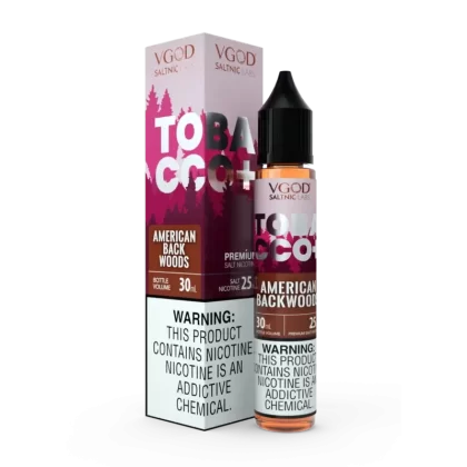 VGOD Tobacco Plus – American Backwoods 30ML (25/50 mg) - Vapebar Pk